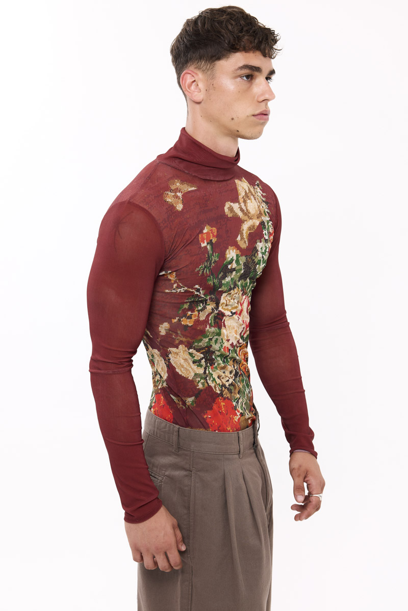 Flowers Mesh Top1